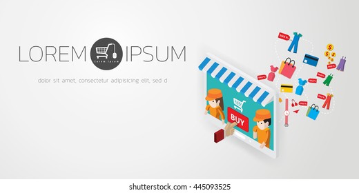 Vector concept of  online shop