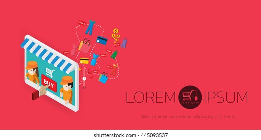 Vector concept of  online shop