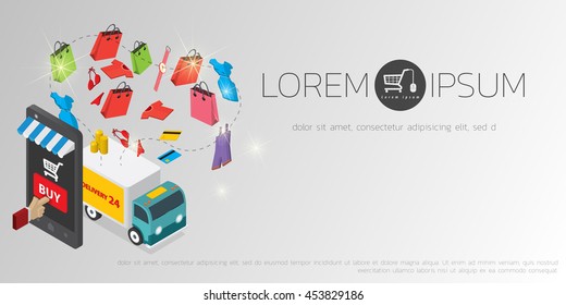Vector concept of online shop
