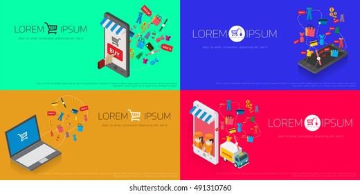 Vector concept of  online shop