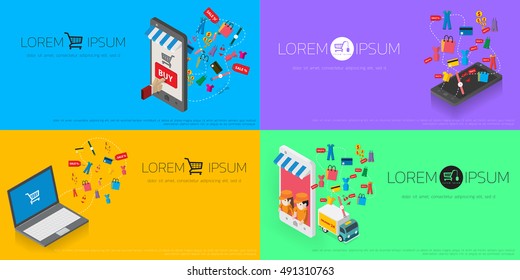 Vector concept of  online shop