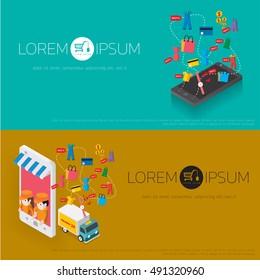 Vector concept of  online shop