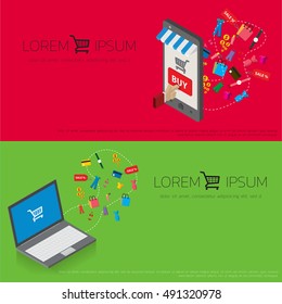 Vector concept of  online shop