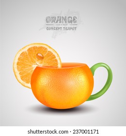 vector concept orange teapot