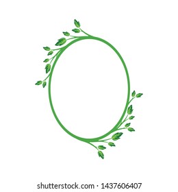 Vector concept oval green frame. Blank template to decorate the image and photo. Modern elegant graphic design.