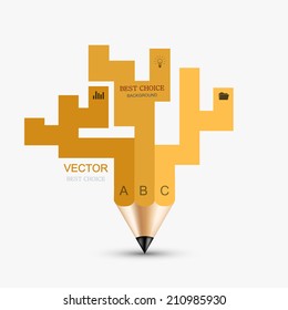 Vector concept pencil element design. Business background. Eps10