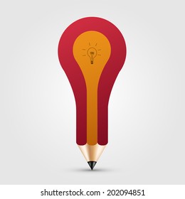Vector concept pencil with idea. Business background. Eps10