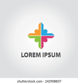 vector concept of people celebrating success together in a group