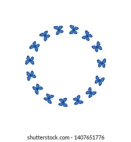 Vector concept photo frame with a butterfly. Blank template to decorate the image and photo. Modern elegant graphic design.