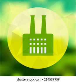 Vector concept of plant sign, with blurred defocused background. Transparency, 10 EPS