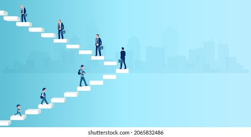 Vector concept of a professional career growth of a man