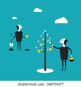 Vector concept of profitable business in flat cartoon style