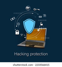 Vector concept of protection against hacking