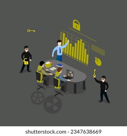 Vector concept of protection against hacking