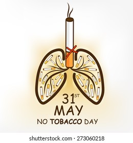 Vector Of Concept Of Quit And Stop Smoking Can Use For 31 May The World No Tobacco Day.