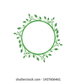 Vector concept round green frame. Blank template to decorate the image and photo. Modern elegant graphic design.