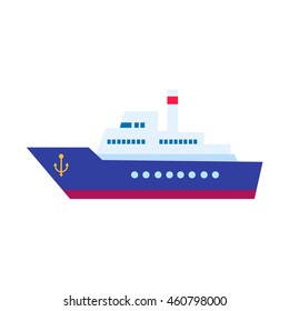 vector concept of sea freight shipping by water, Isolated ship on white background flat illustration icon