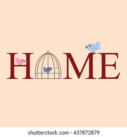 Vector concept of sign, title, name or logo for a variety of designs. A series  "home accessories". Easy to edit.