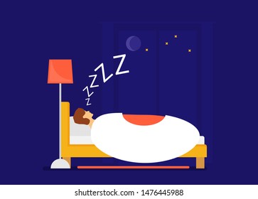 Vector concept of sleeping man. flat style