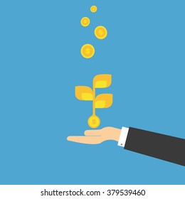 vector concept for smart investment. Crowd funding,partnership.