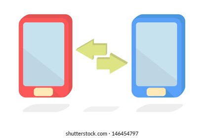 Vector concept of smart phone data transfer 