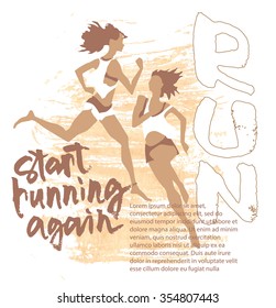 Vector concept of sport motivation poster. Sport inscriptions. Run motivation. Good for sport editions, fitness club, magazines and websites. Isolated objects on white background