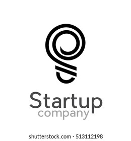 Vector concept startup and innovation, lamp with letter s