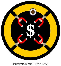 Vector concept with topic for raising money. Vector concept for  printed materials, website, promotional materials.