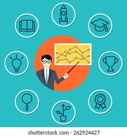 Vector concept of training with components - vector illustration
