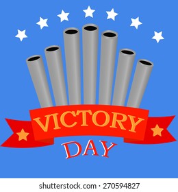 vector concept victory day with cannon and ribbon