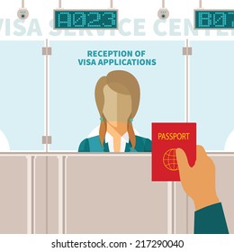 Vector concept of visa service center