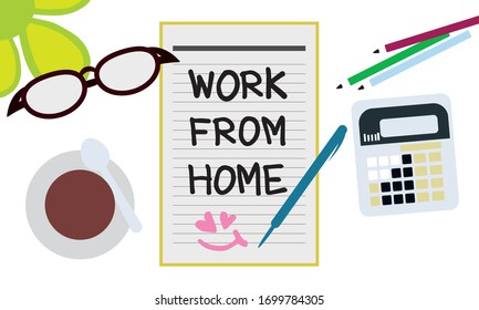 Vector concept of work from home to avoid coronavirus COVID-19. 