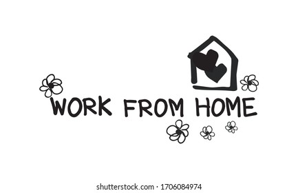 Vector concept of work from home to avoid coronavirus COVID-19. 