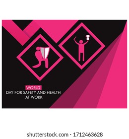 Vector concept of the World Day for Safety and Health at Work.  flat style. banner. background.