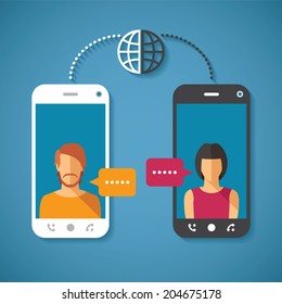 Vector concept of world global communication with long distance