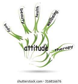 Vector conceptual abstract word cloud man hand print on white background, metaphor to health, nutrition, diet, wellness, body, energy, medical, fitness, medical, gym, medicine, sport, heart or science