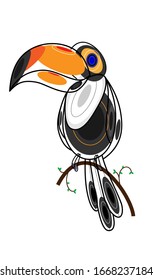 vector conceptual art toucan geometric design