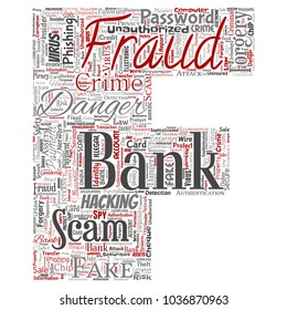 Vector conceptual bank fraud payment scam danger letter font F word cloud isolated background. Collage of password hacking, virus fake authentication, illegal transaction or identity theft concept