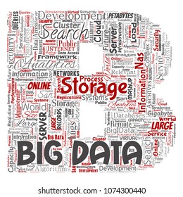 Vector conceptual big data large size storage systems letter font B word cloud isolated background. Collage of search analytics world information, nas development, future internet mobility concept
