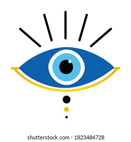 Vector conceptual blue evil eyes symbol, talisman, amulet icon.
