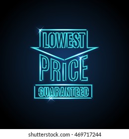 vector conceptual blue neon transfer template classic isolated black mark depot deal blue glow luxurious light old-fashioned traditional quality flag worth value letterhead marketing shining contract