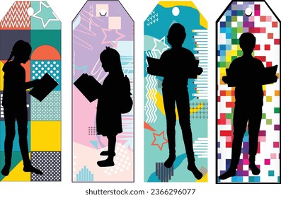 Vector conceptual bookmarks. Labels and tags.