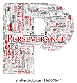 Vector conceptual business leadership strategy, management value letter font word cloud isolated background. Collage of success, achievement, responsibility, intelligence authority or competence