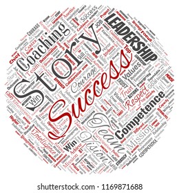 Vector conceptual business leadership strategy, management value round circle red word cloud isolated background. Collage of success, achievement, responsibility, intelligence authority or competence