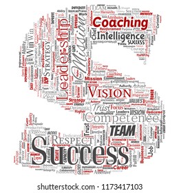 Vector conceptual business leadership strategy, management value letter font word cloud isolated background. Collage of success, achievement, responsibility, intelligence authority or competence