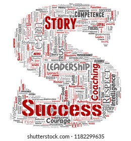 Vector conceptual business leadership strategy, management value letter font word cloud isolated background. Collage of success, achievement, responsibility, intelligence authority or competence