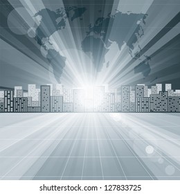 Vector conceptual business virtual background with blends. All elements are on separated layers