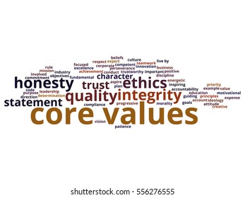 Vector Conceptual Core Values Integrity Ethics Stock Vector (Royalty ...