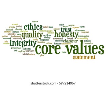 Vector Conceptual Core Values Integrity Ethics Stock Vector (Royalty ...