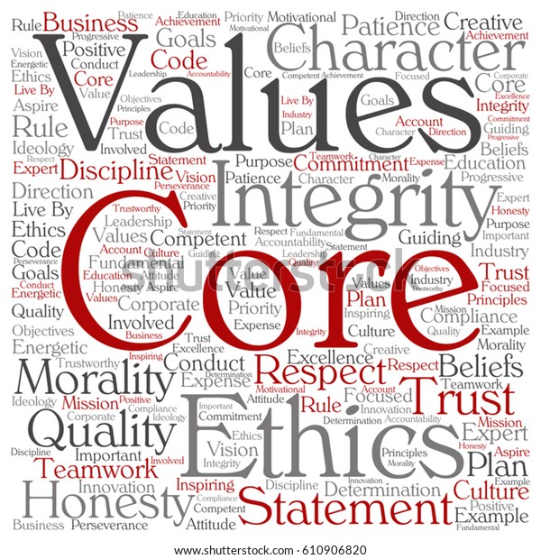 Vector Conceptual Core Values Integrity Ethics Stock Vector (Royalty ...